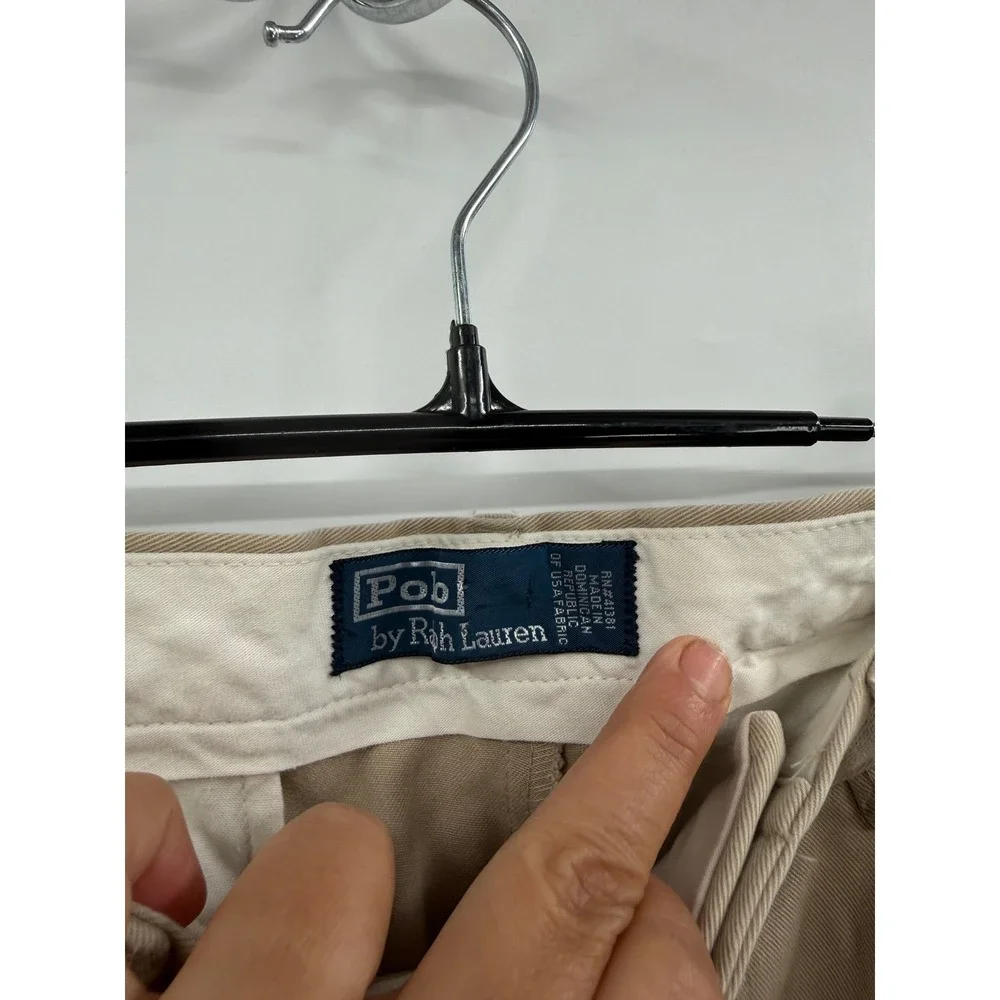 Polo Ralph Lauren 32x28‎ Chinos M Khaki Tan Straight Leg Flat Front Chino Pants